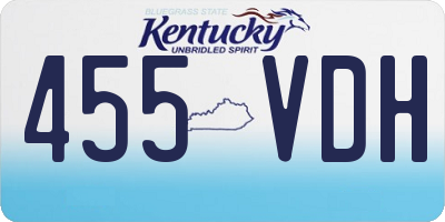 KY license plate 455VDH
