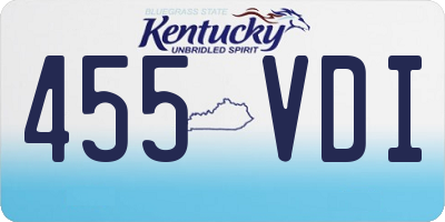 KY license plate 455VDI