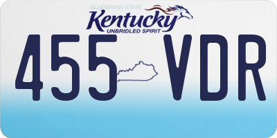 KY license plate 455VDR