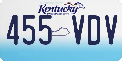 KY license plate 455VDV