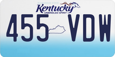KY license plate 455VDW
