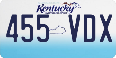 KY license plate 455VDX