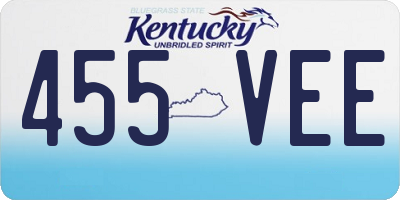KY license plate 455VEE