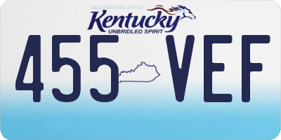 KY license plate 455VEF
