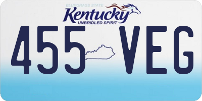 KY license plate 455VEG