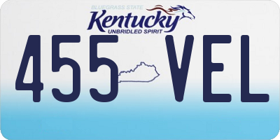 KY license plate 455VEL