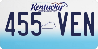 KY license plate 455VEN