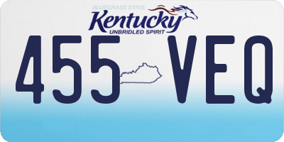 KY license plate 455VEQ