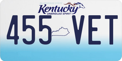 KY license plate 455VET