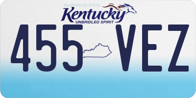 KY license plate 455VEZ
