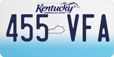 KY license plate 455VFA