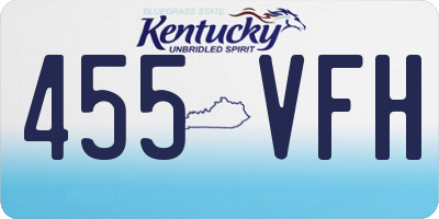 KY license plate 455VFH