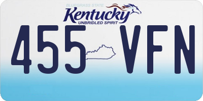 KY license plate 455VFN