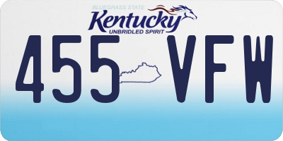 KY license plate 455VFW