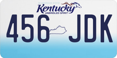 KY license plate 456JDK