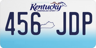 KY license plate 456JDP