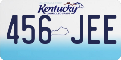 KY license plate 456JEE