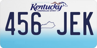 KY license plate 456JEK