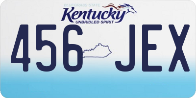 KY license plate 456JEX