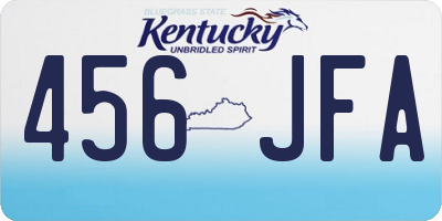 KY license plate 456JFA