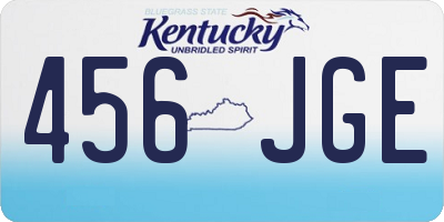 KY license plate 456JGE