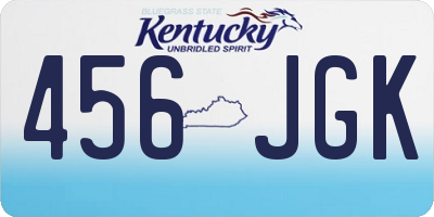KY license plate 456JGK