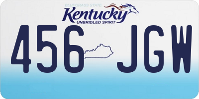 KY license plate 456JGW