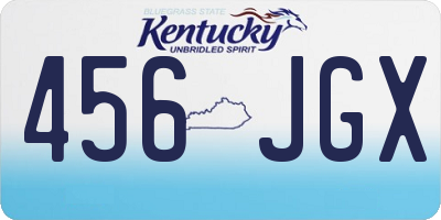 KY license plate 456JGX