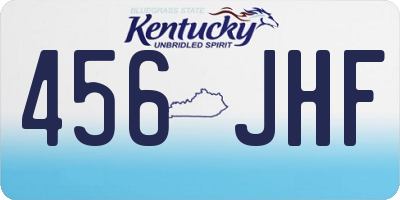 KY license plate 456JHF