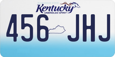 KY license plate 456JHJ