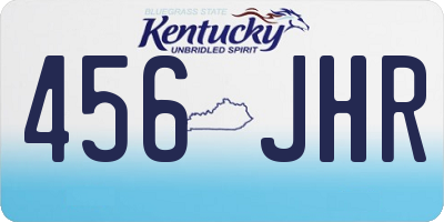 KY license plate 456JHR