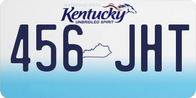 KY license plate 456JHT
