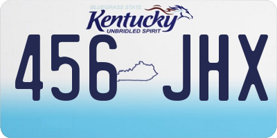 KY license plate 456JHX