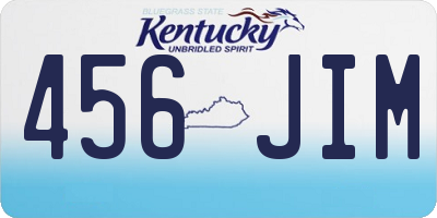 KY license plate 456JIM