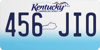 KY license plate 456JIO