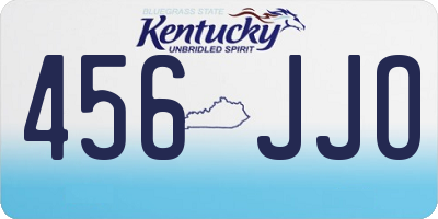 KY license plate 456JJO