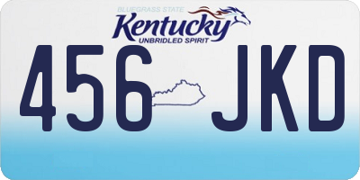 KY license plate 456JKD