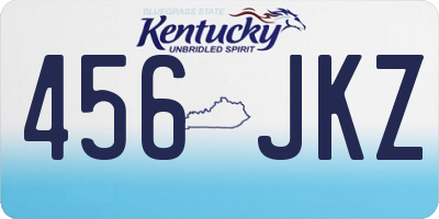 KY license plate 456JKZ