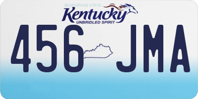 KY license plate 456JMA