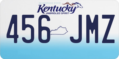 KY license plate 456JMZ