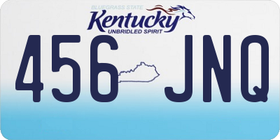 KY license plate 456JNQ