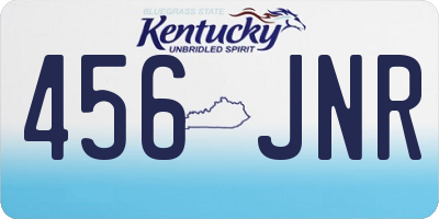 KY license plate 456JNR