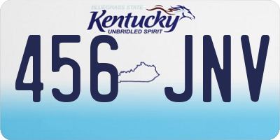 KY license plate 456JNV