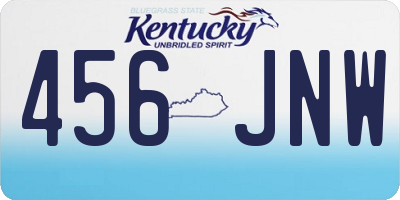 KY license plate 456JNW