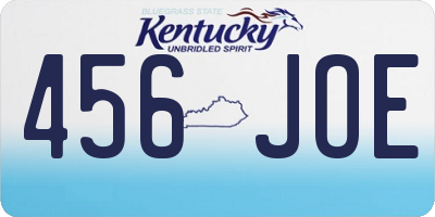 KY license plate 456JOE