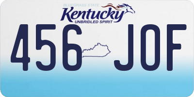 KY license plate 456JOF