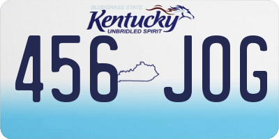 KY license plate 456JOG