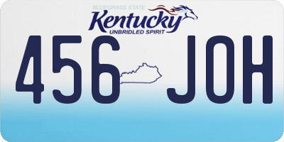 KY license plate 456JOH