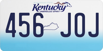 KY license plate 456JOJ