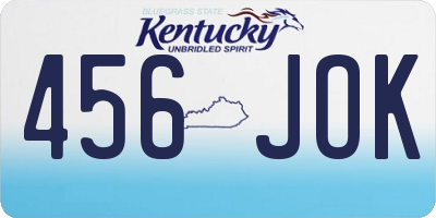KY license plate 456JOK